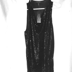 Ralph Lauren Black Sleeveless Cow Neck Blouse